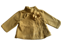 Next Mustard Yellow Microfibre Fleece Flower Jacket - Girls 6-9m
