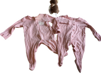 George First Size Pink 2 x Baby Sleepsuits Bundle Spot/Sleep Tight - Girls Newborn