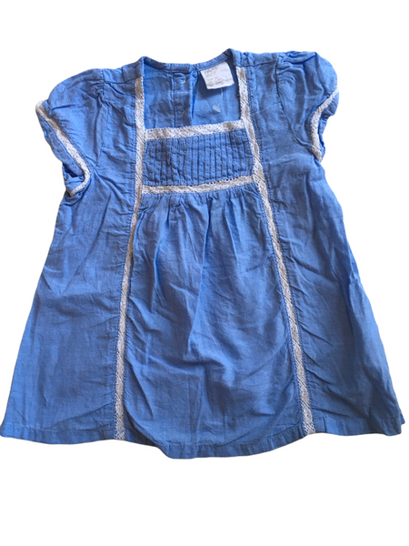 H&M Blue Chambray Lightweight Summer Dress - Girls 2-4m
