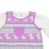 Brand New George Purple Winter Fleece Fair Isle Dress & Top Outfit - Girls 6-9m