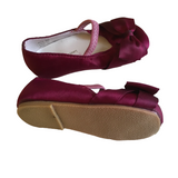 Monsoon Red Satin Bow Party Shoes - Girls Size Infant UK 4 EUR 20