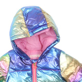 Billieblush Rainbow Iridescent Holographic Hooded Puffer Jacket - Girls 3m