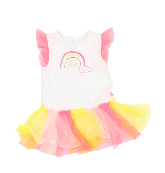Billieblush White Rainbow Tulle Dress - Girls 18m