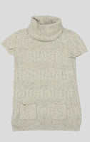 Blooming Marvellous Ecru Speckled Chunky Knit Roll Neck Jumper Dress - Size Maternity UK 10