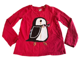 Bluezoo Red Sequin Penguin L/S Top - Girls 5-6yrs