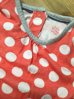 Baby Boden Coral Spotty S/S T-Shirt Pocket Dress - Girls 2-3yrs