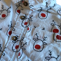 F&F White Rudolph The Reindeer Christmas L/S Shirt - Boys 2-3yrs