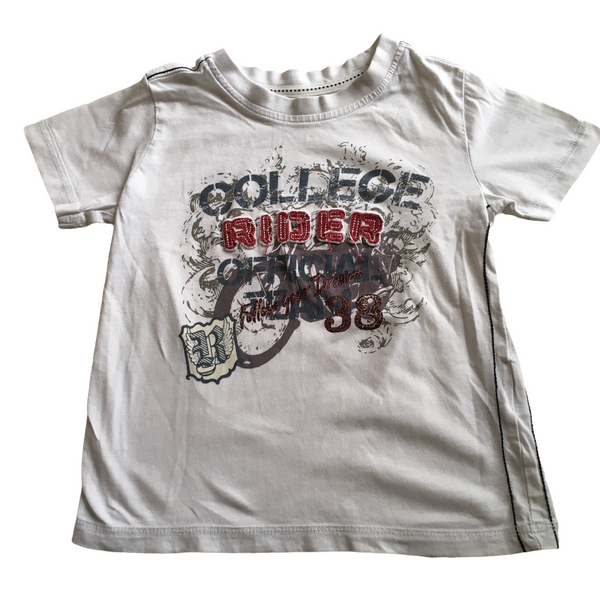 Avenue Kids White College Rider T-Shirt - Boys 3-4yrs
