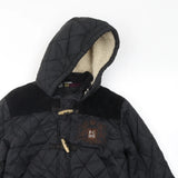 French Connection Boys Black Quilted Duffle Coat with Hood - Boys 12-13yrs