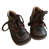 Kickers Vintage Toddler Boys Chocolate Brown Leather Lace Boots - Boys Size Infant UK 6 EUR 23