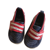 Next Mini Blue / Red Canvas Velcro Strap Deck Shoes - Boys Size Infant UK 4