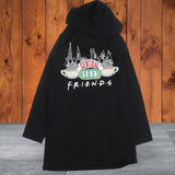 Brand New FRIENDS Girls Black Central Perk Black Hoodie Jumper Dress - Girls 11-12yrs