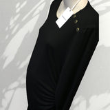 Brand New Isabella Oliver Simona Black Ruched Maternity Dress - Size Maternity 5 UK 16-18