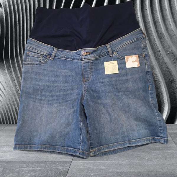 Brand New Tu Maternity Boy Short Denim Blue Shorts Over Bump