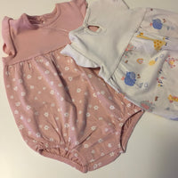 Brand New George 2 Pack Baby Girl Summer Rompers - Girls 3-6m
