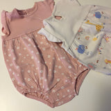 Brand New George 2 Pack Baby Girl Summer Rompers - Girls 3-6m