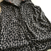 H&M Grey Leopard Print Sleeveless Blouse Top - Girls 13-14yrs