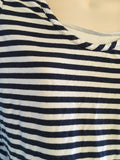 Papaya Maternity Classic Nautical Stripe 2 Button S/S Top - Size Maternity UK 14