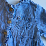H&M Girls Stonewash Blue Denim Tunic Dress - Girls 9-12m