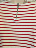 Topshop Maternity Red Striped Sleeveless Tunic Top with Pockets - Size Maternity UK 8
