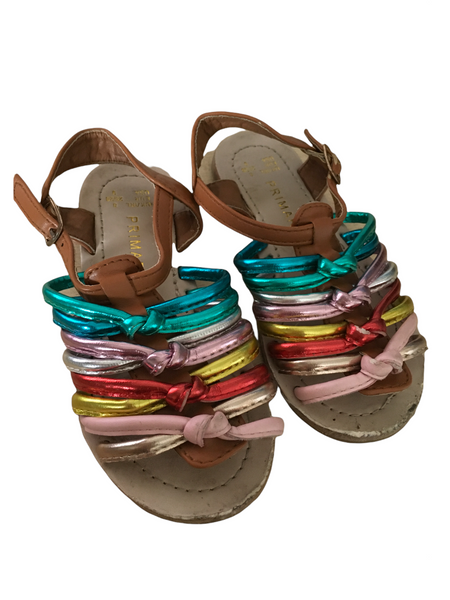 Primark Girls Multi Metallic Ankle Strap Sandals - Girls Size Infant UK 8