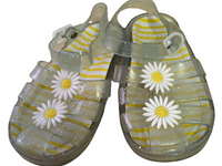 Girls Clear Glitter Jelly Sandals with Daisies - Size Infant UK 7
