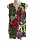 Next Maternity Pink/Green Floral Sleeveless Blouse Top - Size Maternity UK 12