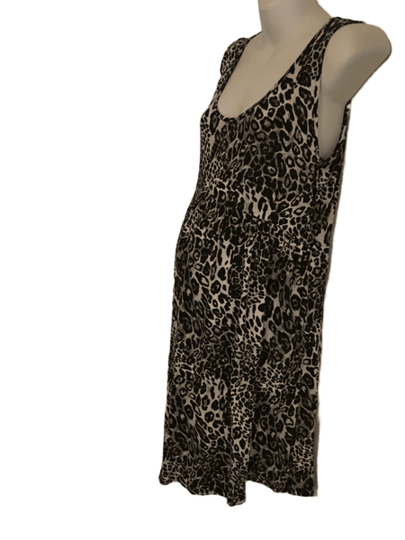 George Maternity Ladies Leopard Print Sleeveless Summer Dress - Size Maternity UK 16