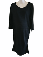 H&M Mama Black Striped Medium Knit Stretch Jumper Dress - Size Maternity XL UK 20-22