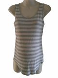Next Maternity Grey Stripe Ribbed Cami Vest Top - Size Maternity UK 14