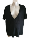 Brand New In The Style Black Stretch S/S V Neck Top - Size Maternity UK 10