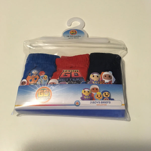 Brand New Go Jetters Official Boys Pack of 3 Briefs - Boys 18-24m