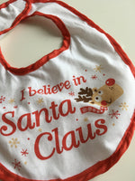 Christmas I believe In Santa Claus Baby Bib - Unisex Baby