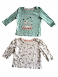 Primark Baby 2 Christmas L/S Top Bundle - Deer/Penguin - Girls 0-3m