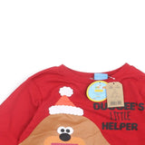 Brand New George Hey Duggee Character Red Christmas L/S Top - Unisex 4-5yrs