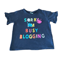 Next Charcoal Sorry I'm Busy Blogging Tassel S/S Top - Girls 12-18m