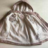 Tu Pink/Grey/Silver Tweed Look Wool Winter Coat with Hood - Girls 18-24m