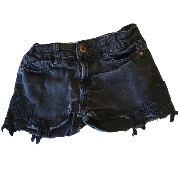 Denim Co Faded Black Denim Hotpant Distressed Shorts - Girls 8-9yrs