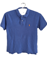 Ralph Lauren Polo Boys Blue S/S Polo Shirt with Orange Chest Motif - Boys 6-7yrs