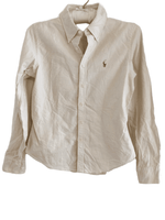 Ralph Lauren Polo Girls Natural Classic Oxford Shirt with Chest Motif - Girls 8-9yrs