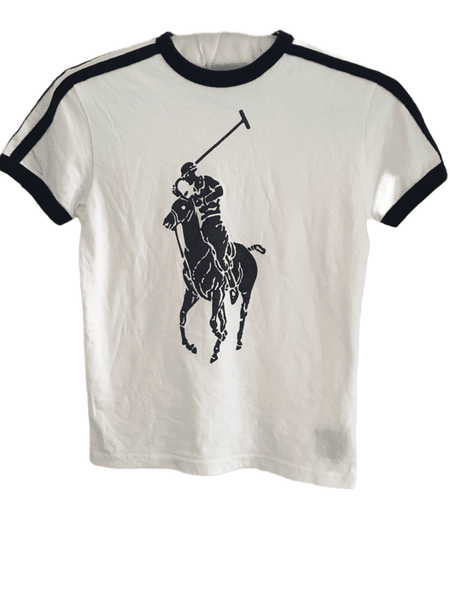 Ralph Lauren Polo Boys Classic White/Navy Large Logo T-Shirt - Boys 6-7yrs
