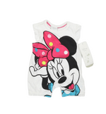 Brand New Disney Baby Minnie Mouse White Character Romper - Girls 0-1m