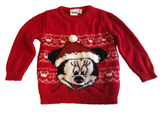 Disney Minnie Mouse Girls Red Christmas Jumper - Girls 3-4yrs