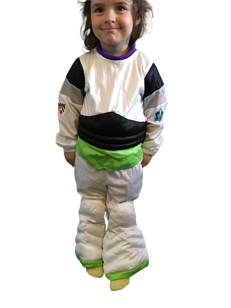 Disney White Buzz Lightyear Toy Story Kids Fancy Dress Costume - Unisex 4yrs