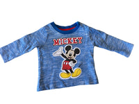 Disney at Primark Blue L/S Top with Mickey Mouse Applique - Boys 0-3m