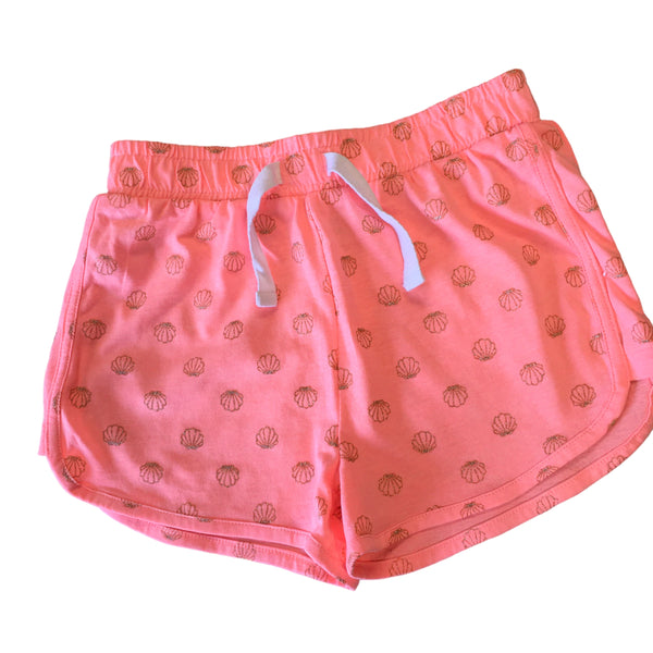 Dunnes Neon Orange Gold Seashell Print Stretch Shorts - Girls 8-9yrs