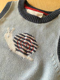 The Little White Company Blue Snail Knitted Tank Top Jumper - Boys 0-3m