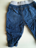 F&F Lightweight Blue Pull on Pocketless Jeans - Boys 3-6m