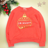 F.R.I.E.N.D.S Red Gold Glitter Bauble Girls Christmas Jumper - Girls 8-9yrs