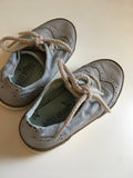 Next Grey/Blue Leather & Canvas Lace Up Brogue Shoes - Boys Size UK 12 EUR 30